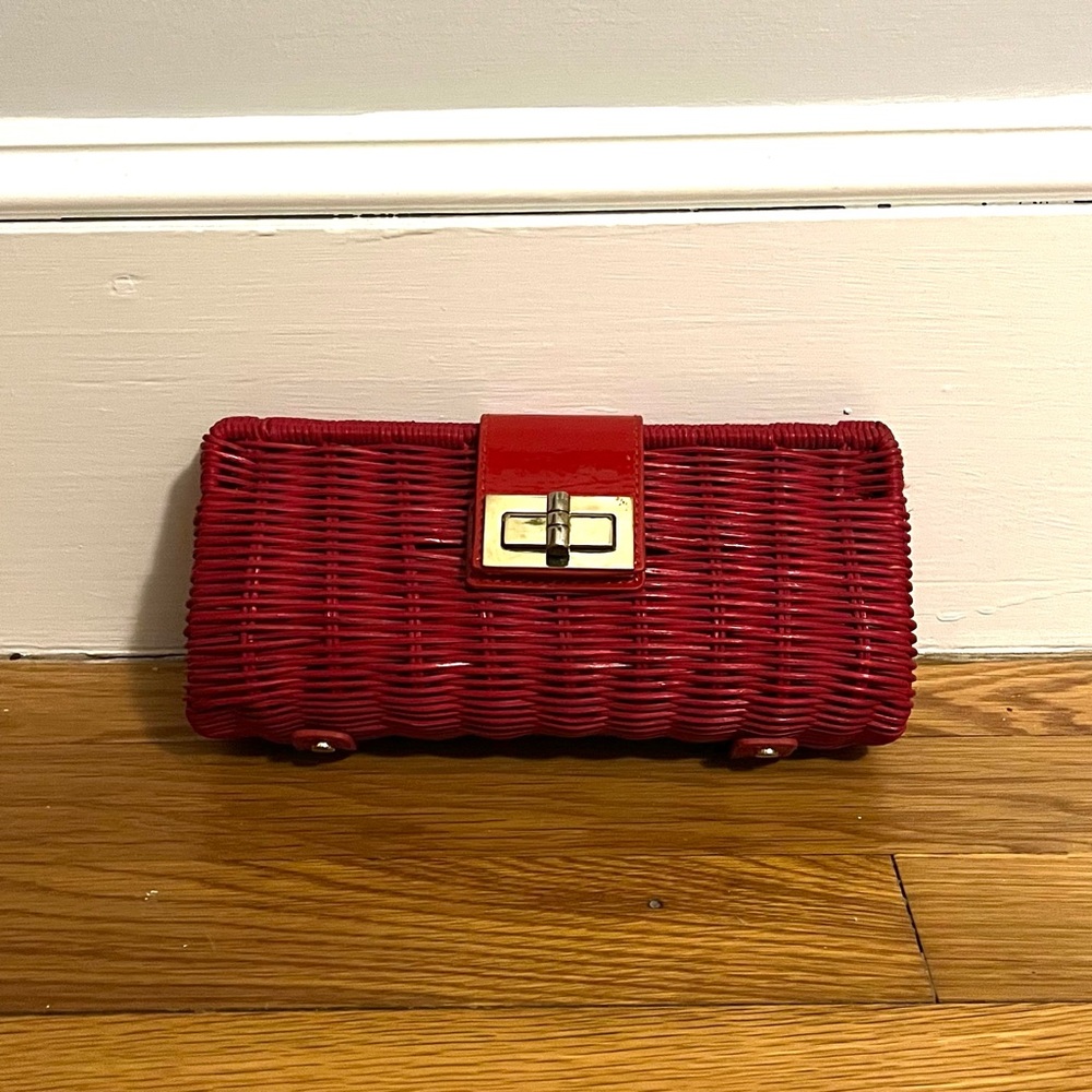 J.Crew Red Woven Clutch